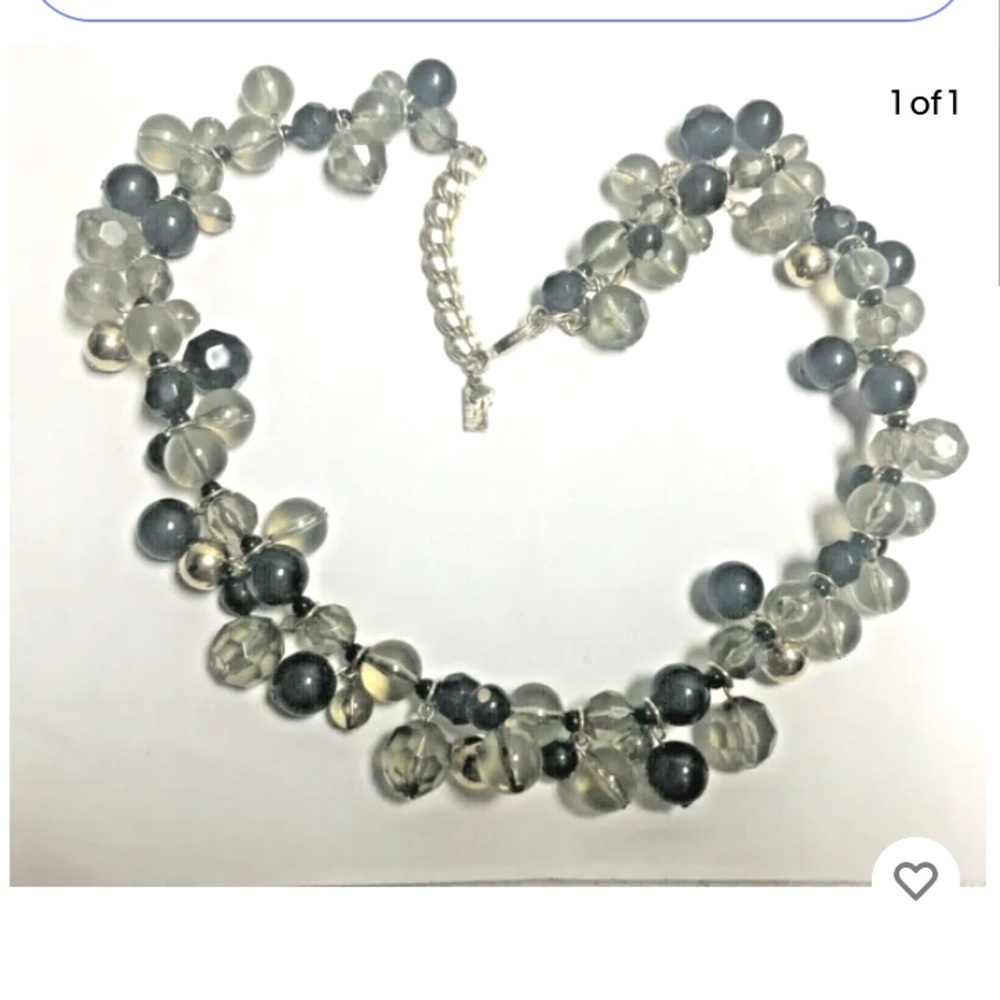 KATE SPADE Black & Smokey Lucite Baubles Swing Necklace